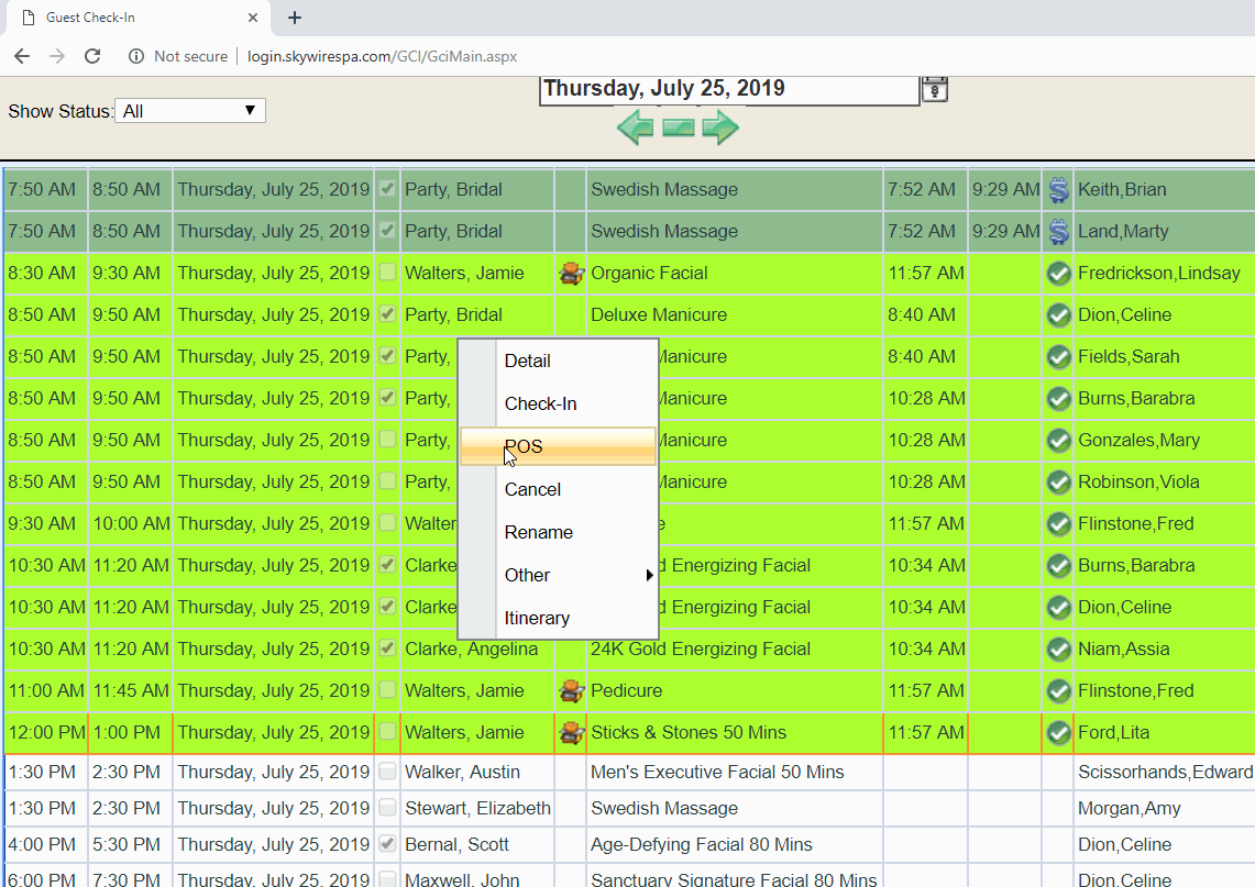 Guest Check In Operations